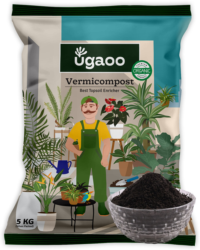UGAOO Organic Vermicompost for Plants - Fertilizer(5 kg, Powder)