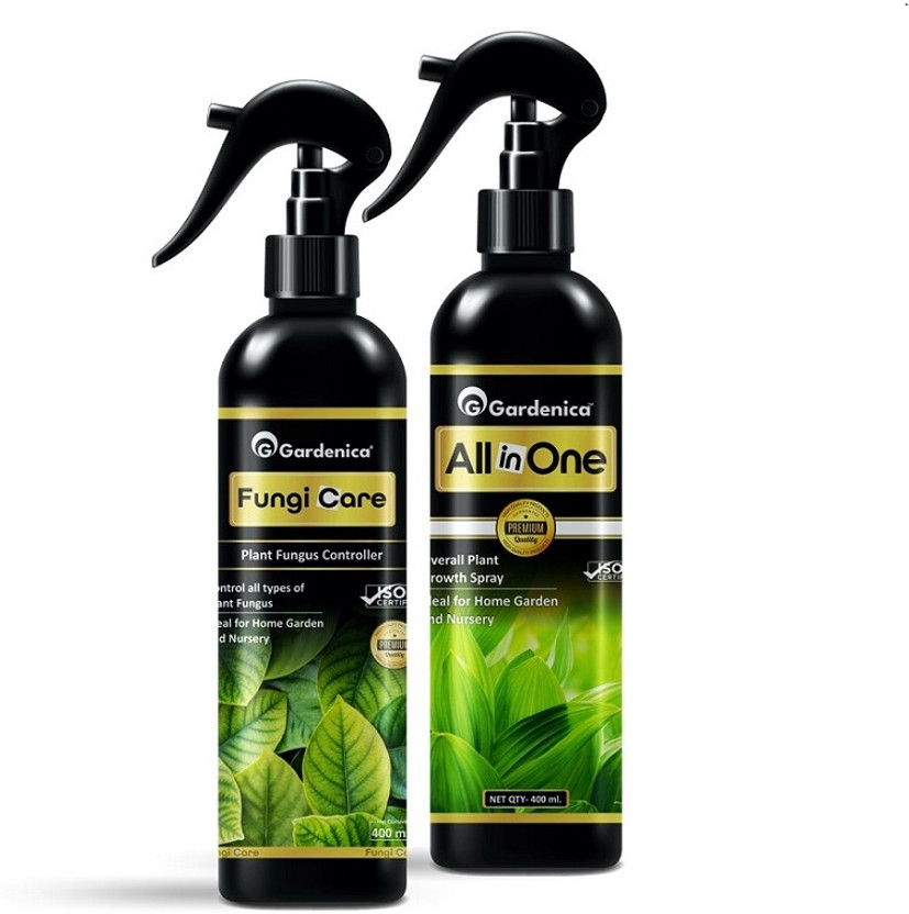 Gardenica All in One and Fungicare Growth Plants And Preventing Fungal (Pack of 2) Fertilizer(800 ml, Liquid)
