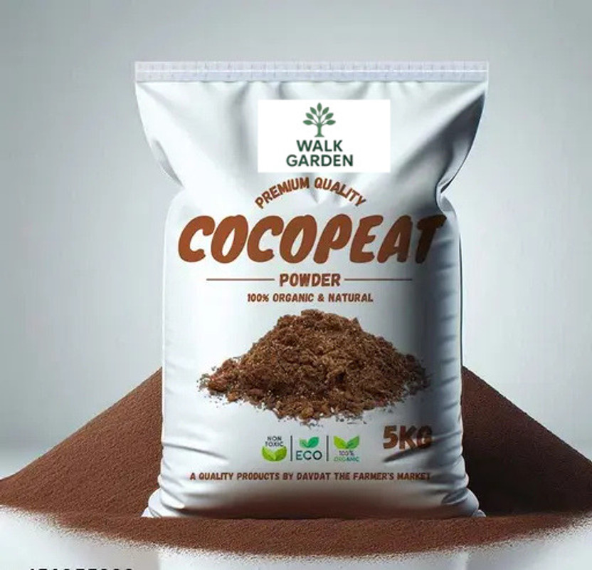 WALK GARDEN 100% Organic Loose Cocopeat for Indoor & Outdoor Plants,Kitchen & Terrace Garden Manure(5 kg, Powder)