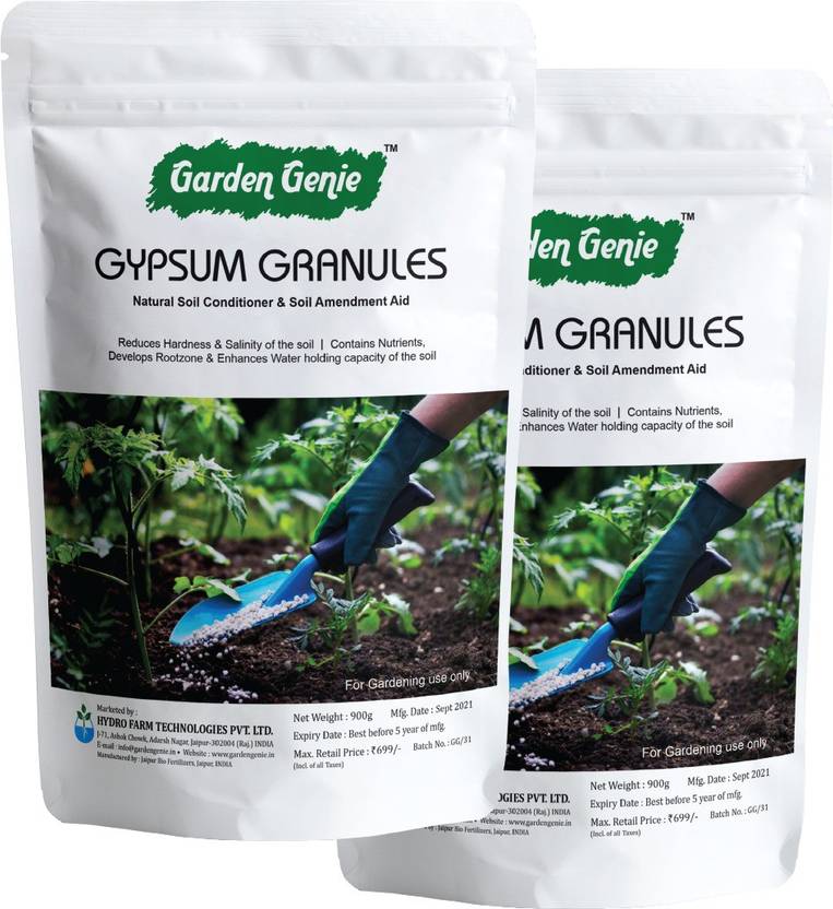 Garden Genie Gypsum Granules Natural Fertilizer Soil Conditioner Vegetable Garden,(3 Kg