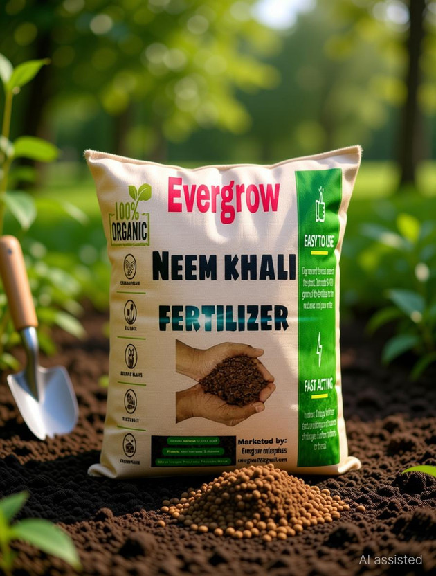 EVERGROW Natural Neem Khali organic fertilizer (3 Kg Pack) Fertilizer, Pesticide(3000 g, Powder)