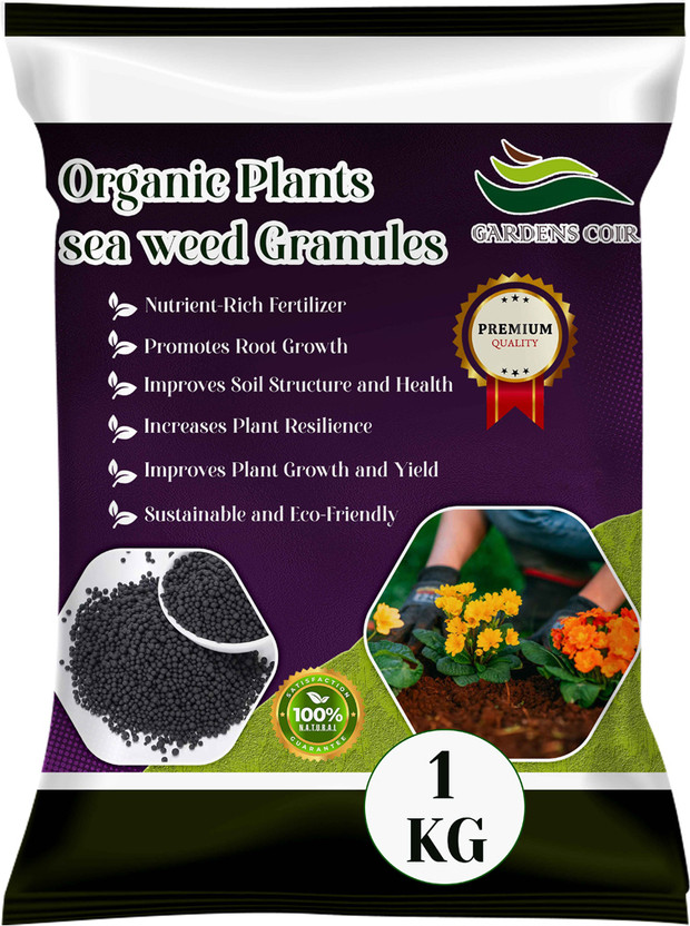 GARDENSCOIR SEA WEED EXTRACT GRANULES- SEA WEED FERTILIZER FOR PLANTS Fertilizer(1 kg, Granules)