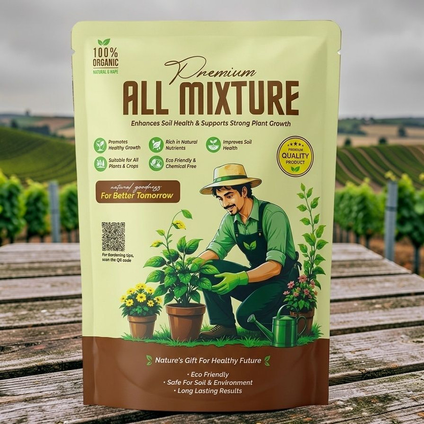 Farmology Organic All Mixture Fertilizer Bulk Pack for Agriculture & Gardening Manure(1 kg, Powder)