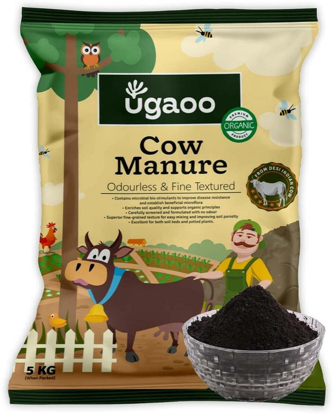 UGAOO Cow Dung Manure Fertilizers for Plants & Home Gardening - 5 Kg Manure(5 kg, Powder)