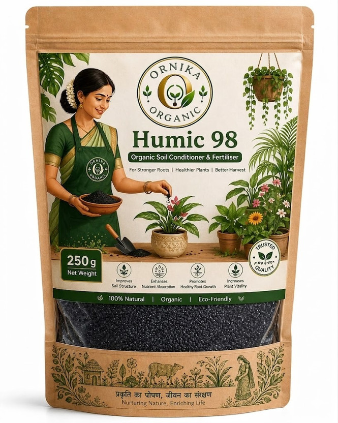 Ornika Humic 98 - Organic Soil Conditioner & Root Growth Booster Pack 1 Aquatic Plant Fertilizer(250 ml)