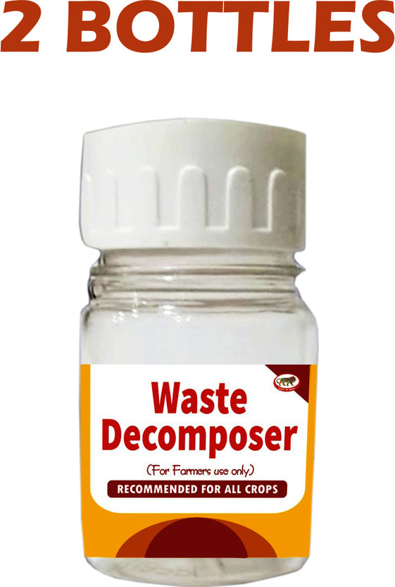 Farmer Friend Waste Decomposer 2 Bottles | WDC Organic Bio Waste for Agriculture, Gardening Potting Mixture(0.06 L, Cake)