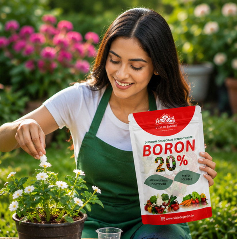 VIDA DE JARDIN Boron 20% Organic Plant Fertiliser Powder, Corrects Boron Deficiency Fertilizer Fertilizer(0.25 kg, Powder)