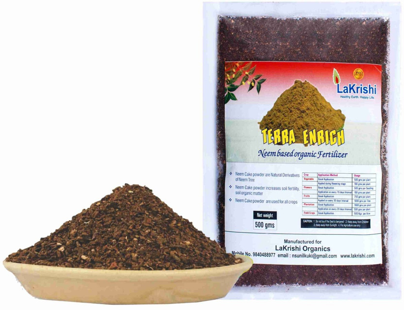 LaKrishi TERRA ENRICH PLUS + TERRA ENRICH Fertilizer, Manure, Potting Mixture, Soil(1 kg, Cake)