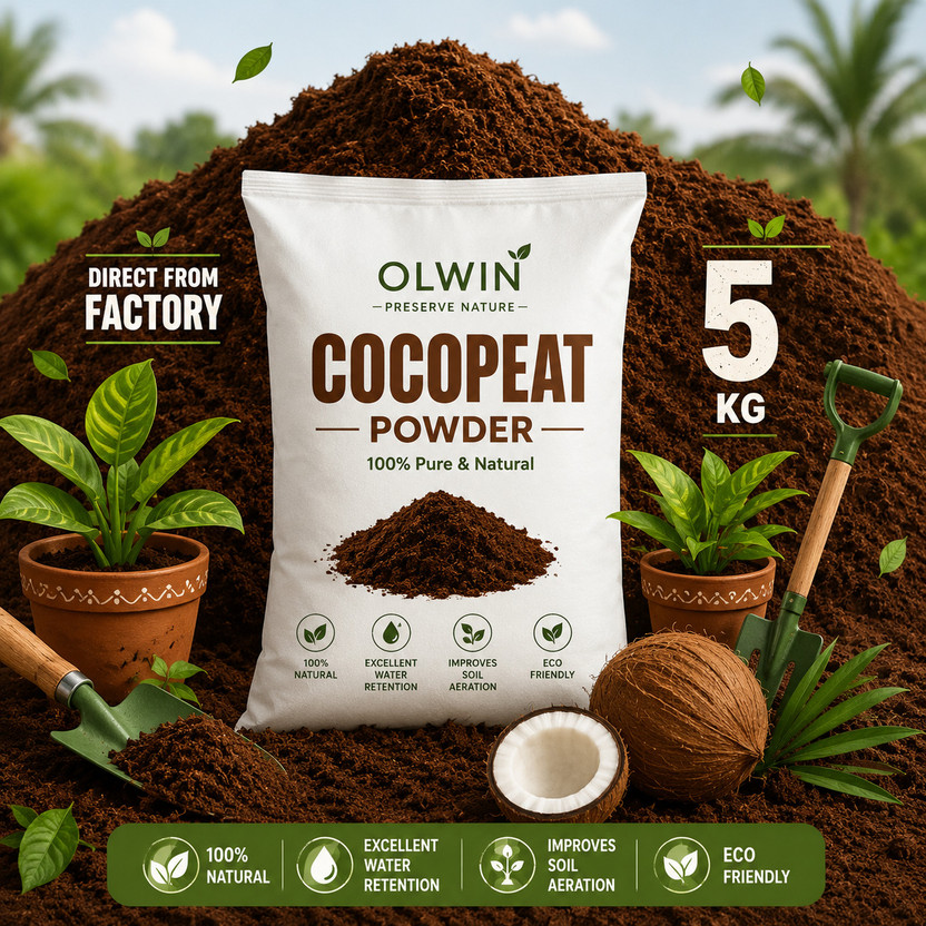 Olwin Coco Peat Powder for Gardening 5KG Fertilizer, Husk, Manure, Pesticide, Potting Mixture, Soil(5 kg, Powder)