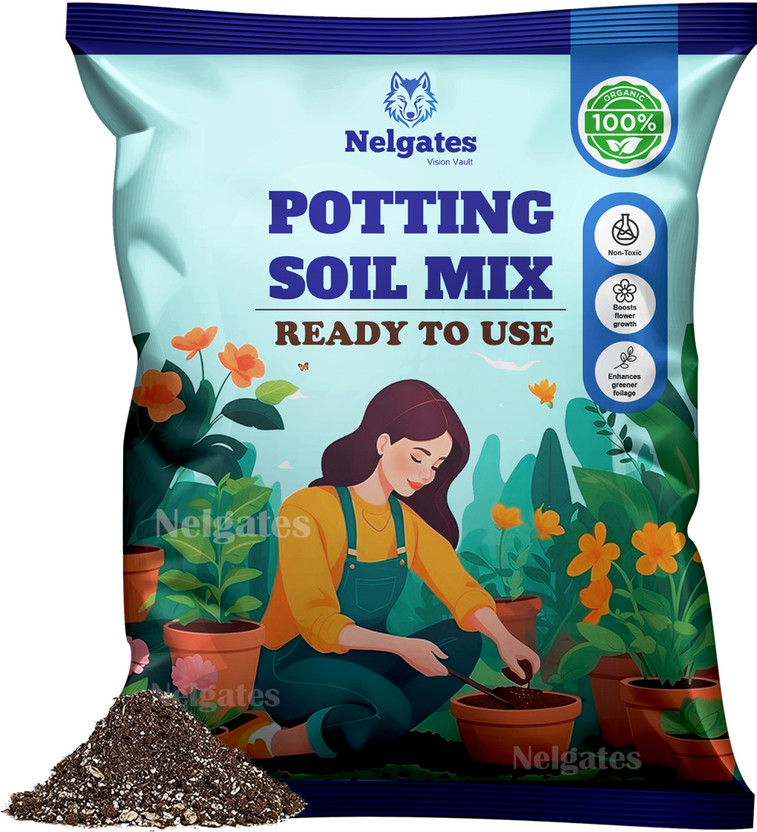 Nelgates Potting Soil Mix for Plants Home Gardening Soil(10000 g, Powder)