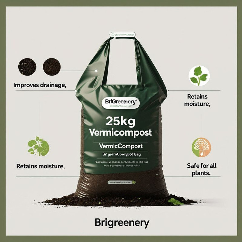 BriGreenery BriGreenery Premium Organic Vermicompost Fertilizer 25 Kg Manure(25 kg, Powder) - Flipkart Deal