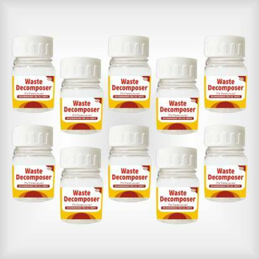 Farmer Friend Waste Decomposer | Bio Organic Waste | 10 Bottles Pack Potting Mixture(0.32 L, Cake)