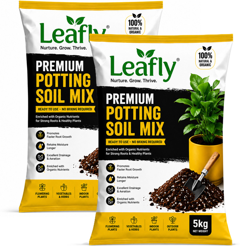 Leafly POTTING MIX 10 KG Manure, Potting Mixture, Soil(10000 g, Powder)