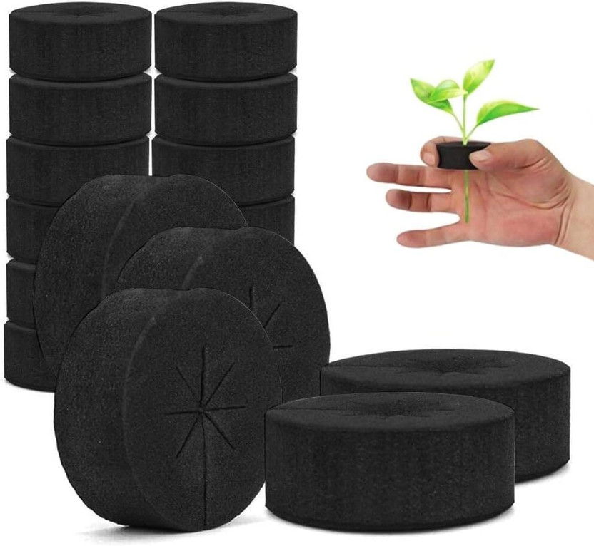 SERPLEX Hydroponic Sponge Blocks 30 Pcs EVA Grow Plugs for Seed Starting System Soil(30 Tablets, Cake)