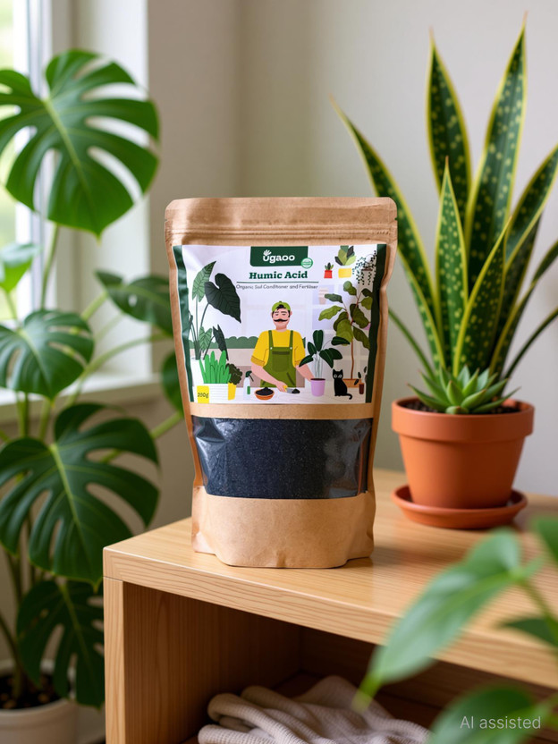 UGAOO Humic Acid 98% Organic Plant Fertilizer Soil Conditioner & Root Growth Enhancer Fertilizer(0.25 kg, Powder)