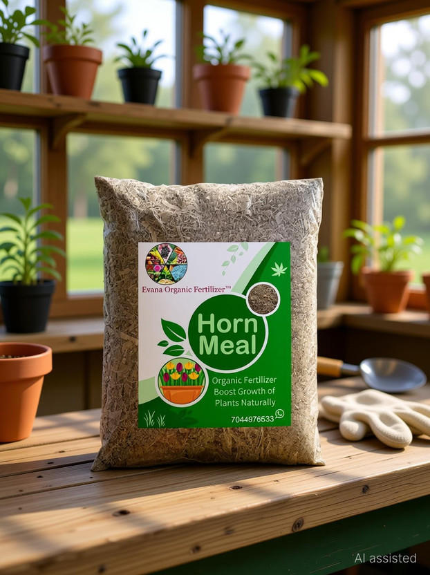 Evana Organic Fertilizer Horn Meal for Plants | Organic Manure | Fertilizer for gardening Fertilizer(0.9 kg, Powder)