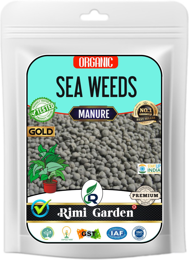 Rimi Garden Sea weeds Essential Organic Fertilizer for Plant Growth with ++ Charged Growth Microbe Manure(0.9 kg, Granules)