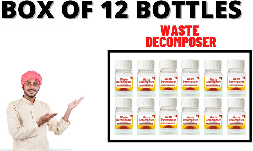 BIB PRODUCTS WDecomposer 12 Bottles - Wdc Organic Bio Waste for Agriculture, Gardening Potting Mixture(420 g, Cake)