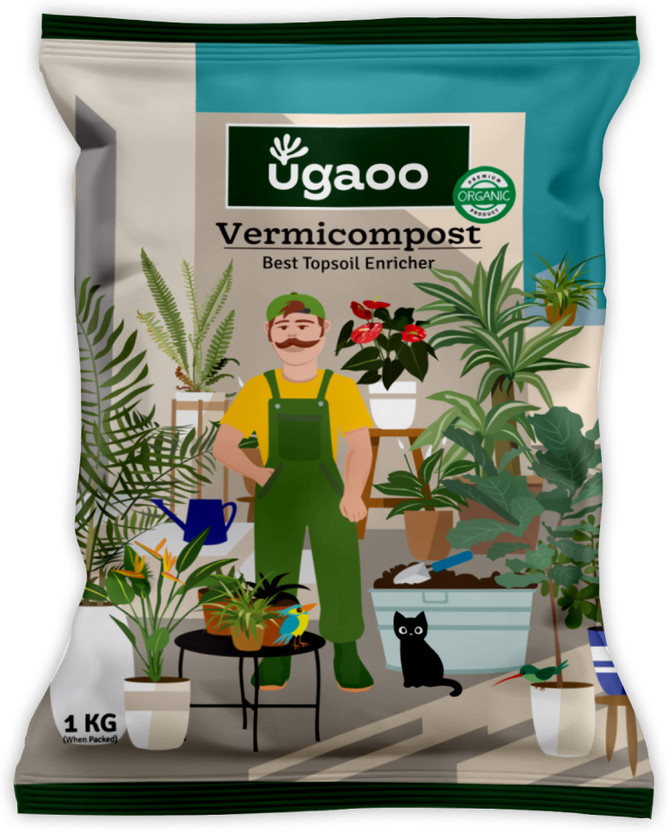 UGAOO Vermicompost for Plants 1 Kg Organic Manure Fertilizer(1 kg, Powder)
