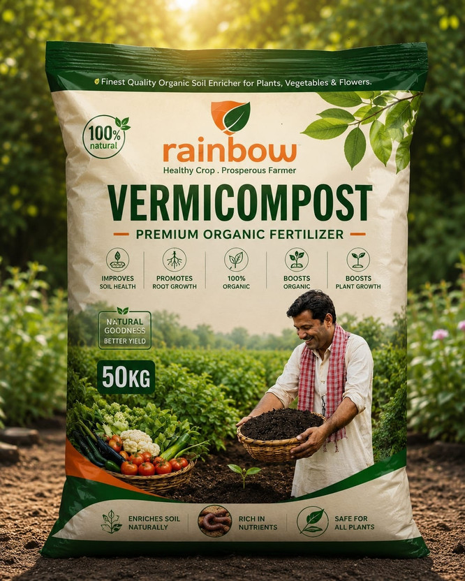 rainbow crop health 50 kg organic compost for garden plant Potting Mixture(50 kg, Granules)