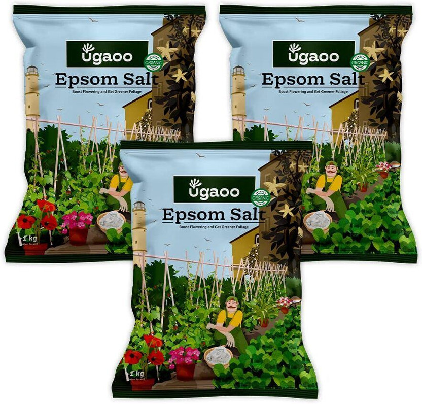 UGAOO Epsom Salt For Plants Growth - Magnesium Sulphate Organic Fertilizer (3 Kg) Fertilizer(3 kg, Granules)