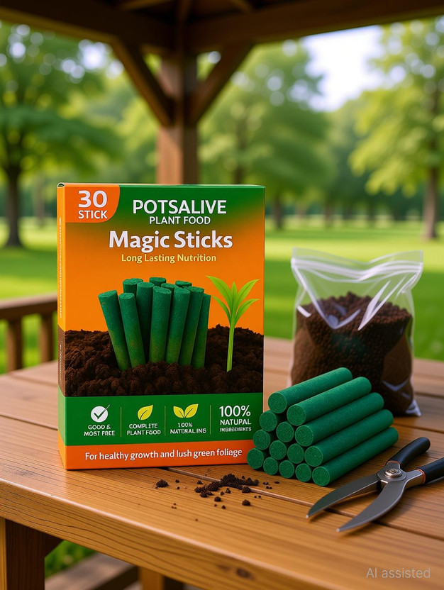 potsalive Magic Stick Plant Food Fertilizer – Green Nutrient Sticks for All Plants Fertilizer(0.2 g, Stick)