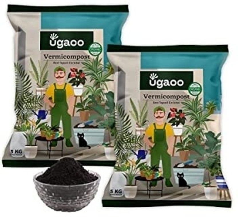 UGAOO Organic Vermicompost Fertilizer for Plants & Home Gardening Fertilizer(10 kg, Powder)