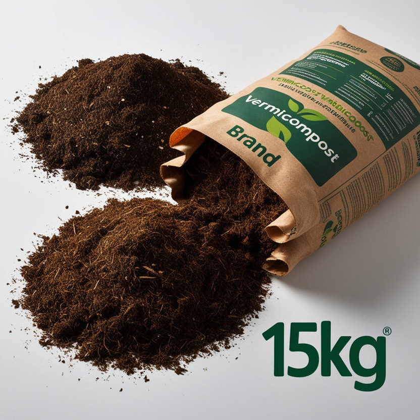 BriGreenery Premium Quality Garden Compost Vermicompost – 15 KG Manure(15 kg, Powder)