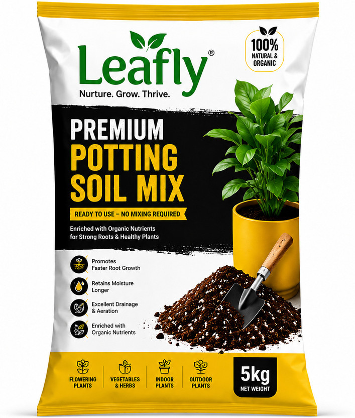 Leafly POTTING MIX 5 KG Manure, Potting Mixture, Soil(5000 g, Powder)