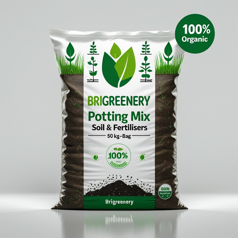 BriGreenery Premium Potting Mix 50kg | Vegetable & Flower Growing Soil for Terrace Gardens Potting Mixture(50 kg, Powder)