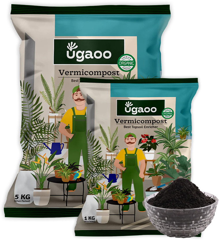 UGAOO Organic Vermicompost for Plants - Fertilizer(6 kg, Powder)