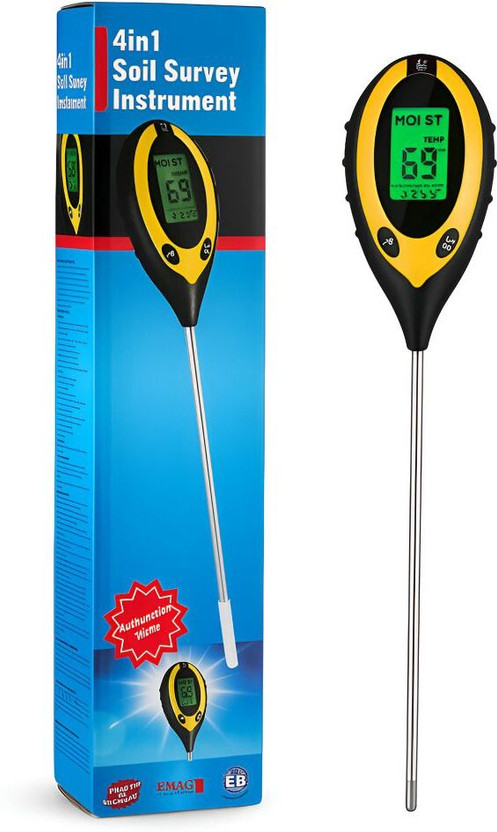 METRIVA_TECH 4 in 1 Digital Soil Meter Moisture Temperature Tester for Plant Soil Test Soil PH Meter