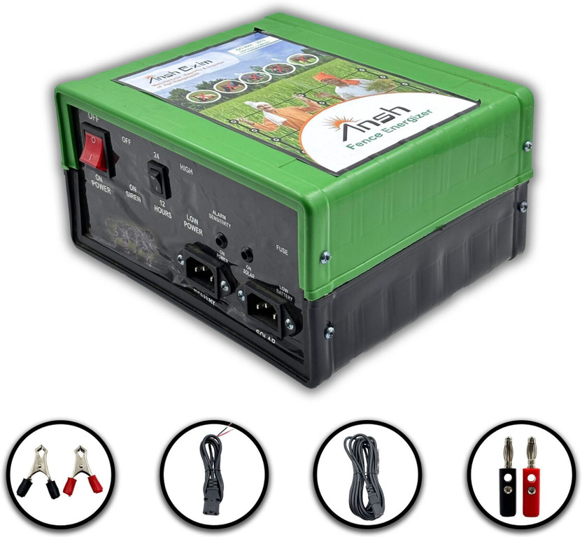 Agriansh 100 Bigha Solar Zatka Machine 10KV SolarFenceEnergizer with Jhatka Kit for farm PWM Solar Charge Controller
