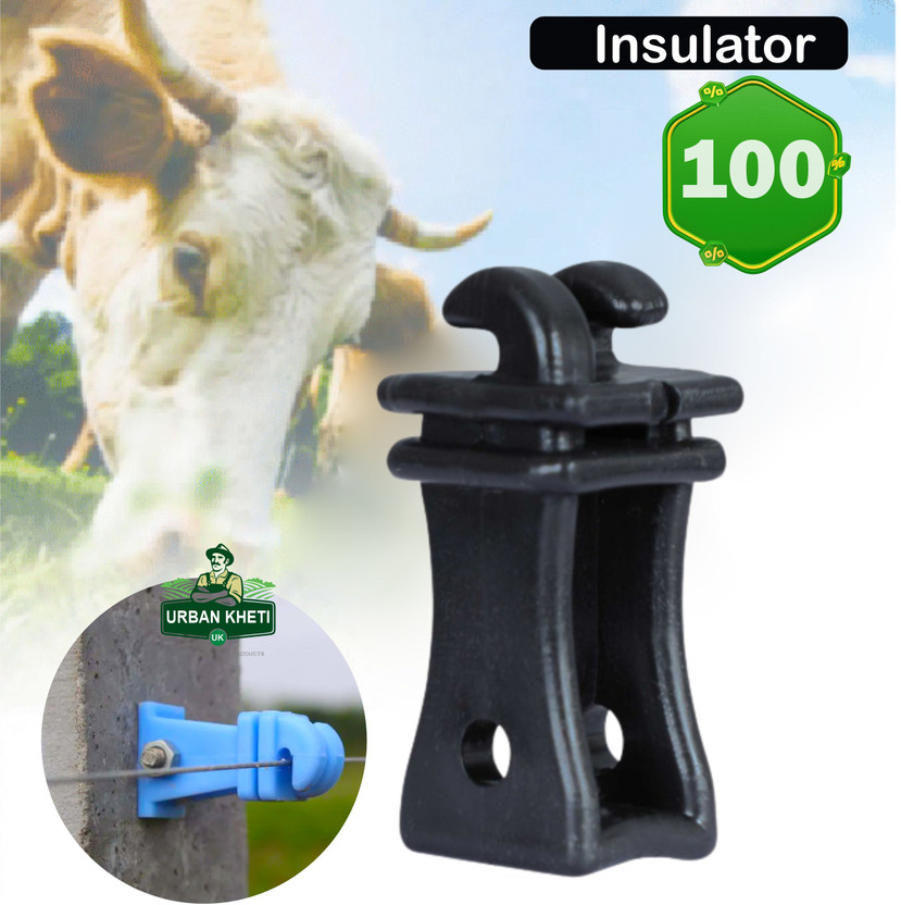 UrbanKheti Insulator For Zatka Machine Electric Fencing (Pack-100)”Extra Long-Lasting” Plastic Fence Post(3 cm)