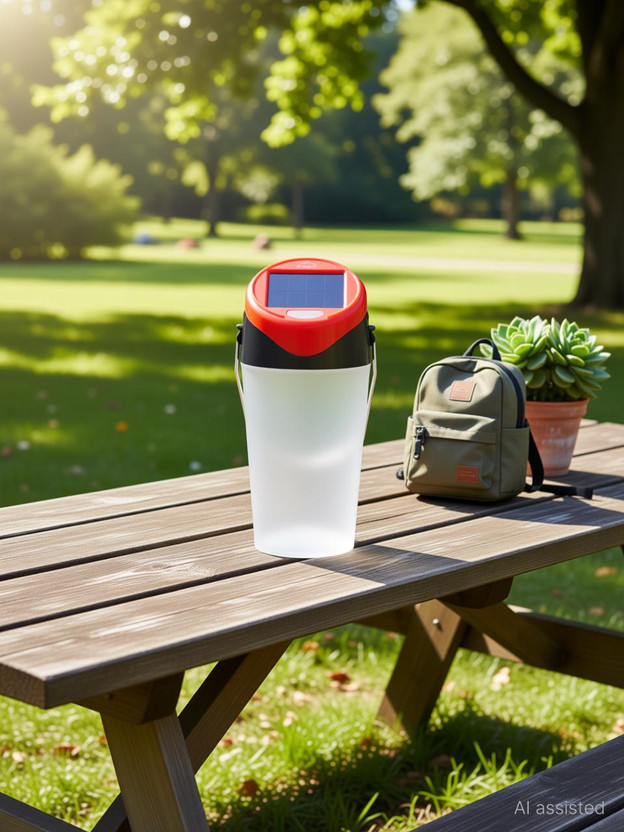 D LIGHT S30 Family Solar Lantern with 0.3W in-built solar panel, transparent textured making it safe for eyes Solar Light Set(Free Standing Pack of 1)