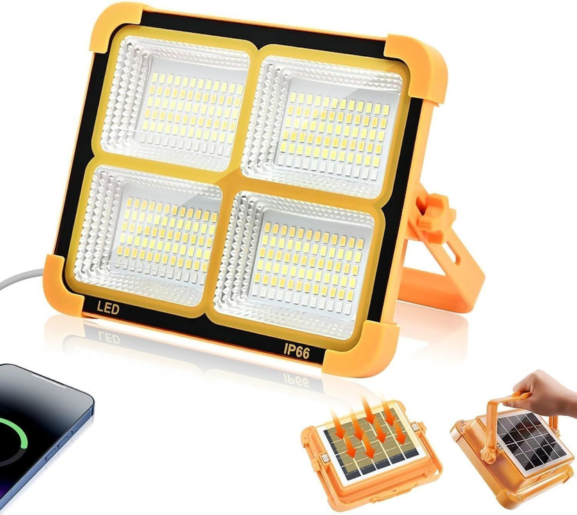 GIGMART 100W Solar Flood Light & Emergency Lamp , 5-Hour Backup, 3000 Lumens Solar Light Set(Wall Mounted Pack of 1)