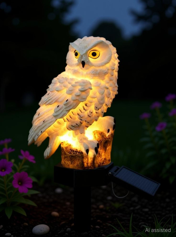 Epyz Solar Owl Light Outdoor Waterproof LED Lamp for Home, Garden , pathway Solar Light Set(Free Standing Pack of 1)