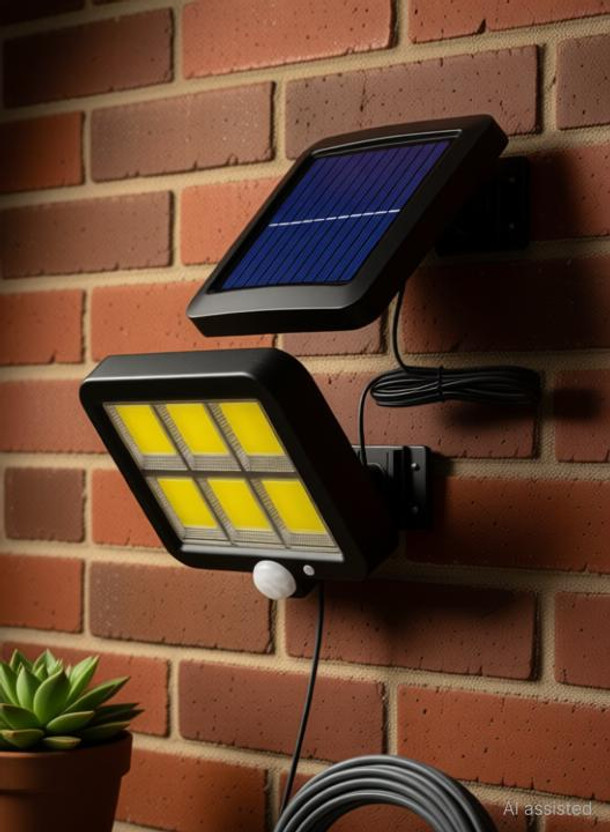 Vinskep Solar Sensor Wall Light - Adjustable Panels Wired Security Solar Motion Lights Solar Light Set(Wall Mounted Pack of 1)