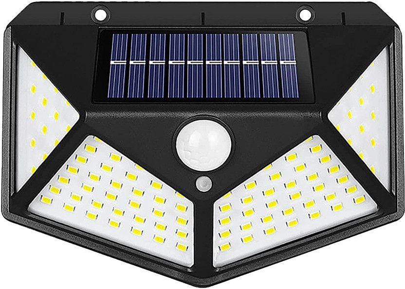 Barus 100 LED Solar Motion Detector Light Weatherproof Outdoor Security Wall Lamp Solar Light Set(Wall Mounted Pack of 1)