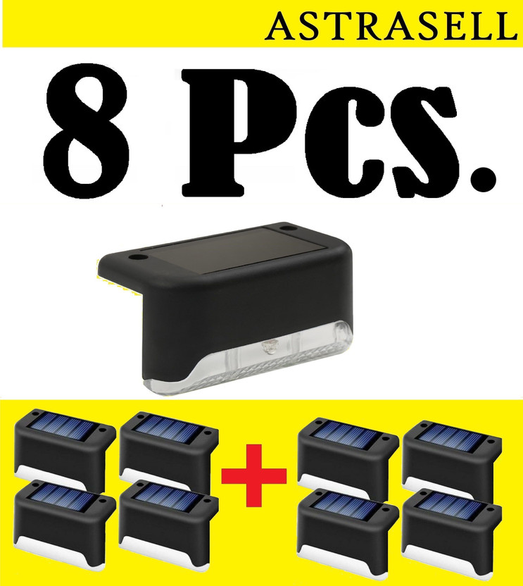 ASTRASELL Automatic Sensor Deck Light Garden Outdoor Partio lawn Fence Step light Solar Light Set(Floor Mounted Pack of 8)