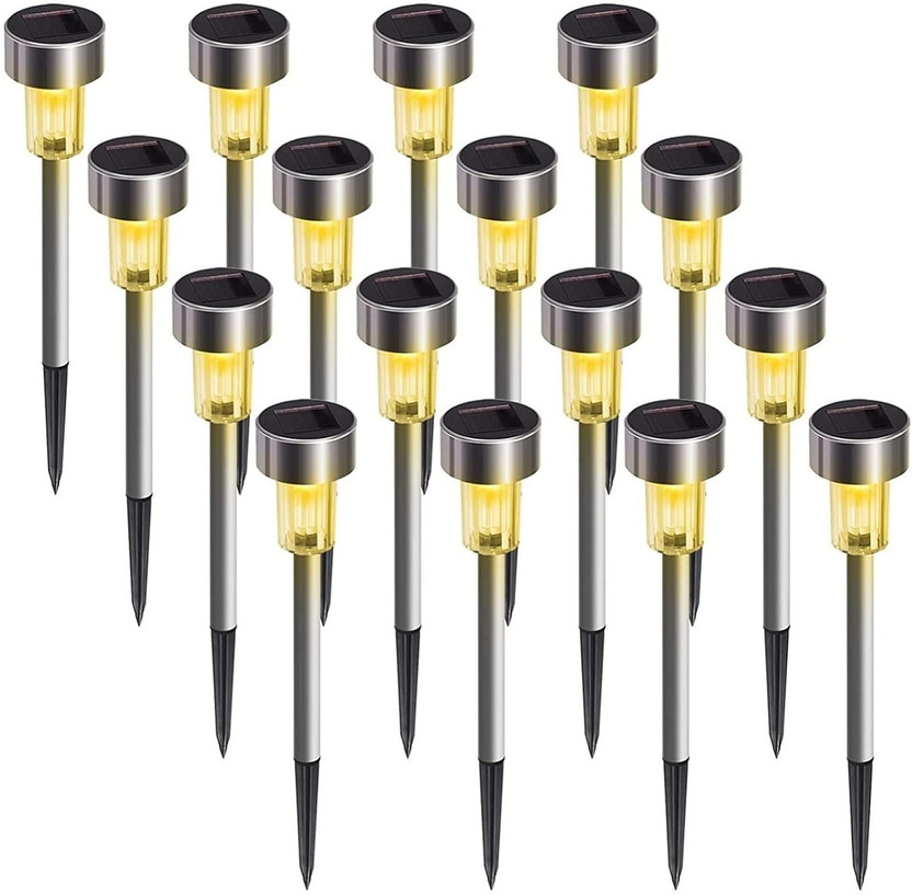 XSOURCE Stainless Steel LED Pathway Outdoor Solar Lights for Garden Lawn Solar Light Set(Floor Mounted Pack of 5)