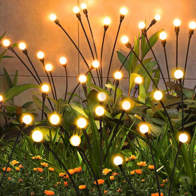 LUPPRA 8 LED Solar Firefly Swaying Garden Lights (Pack of 2) Solar Light Set(Free Standing Pack of 2)