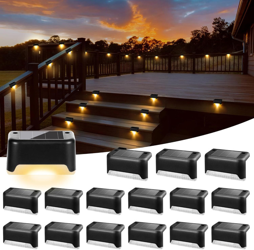 TRINETRAHUB TRINETRAHUB Deck Stair Railing, Outside Lighting for Wall Garden Backyard Solar Light Set(Floor Mounted Pack of 16) - Flipkart Deal