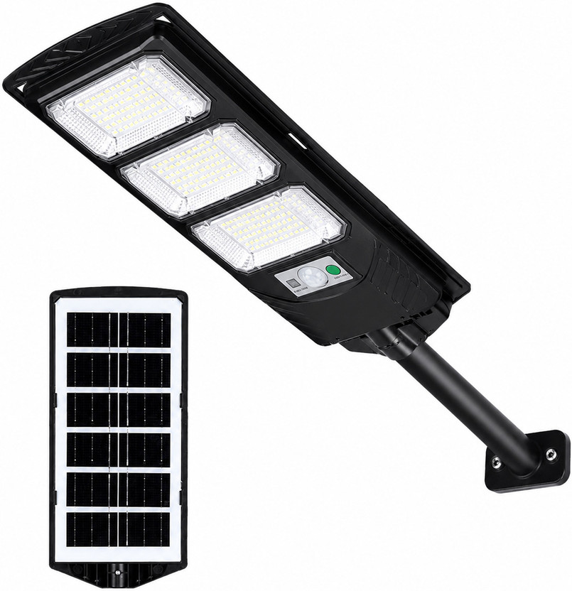 SHOPOGENIX Energy Saving 15W Solar LED Street Light for Farm, Pathway & Parking Area Solar Light Set(Wall Mounted Pack of 1)