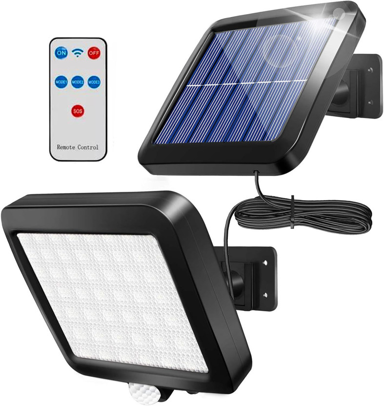 BOVZOX Solar Motion Sensor Light Waterproof IP65 with Remote for Indoor & Outdoor Solar Light Set(Wall Mounted Pack of 1)