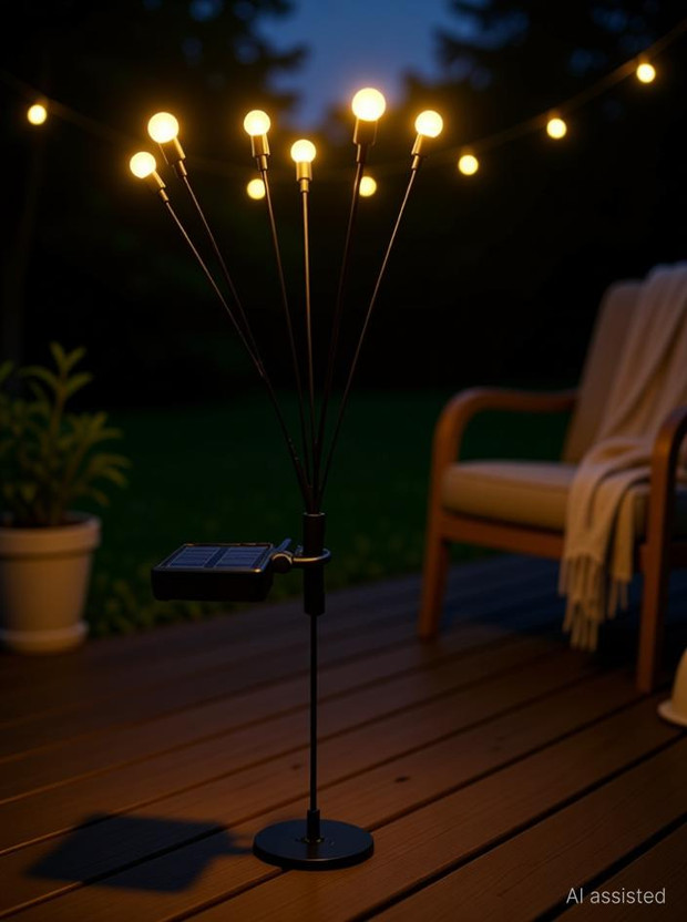 HVG TRADERS Solar Garden Lights Lawn Lamp 6 LED Lamp Beads RGB Light Gar Solar Light Set Solar Light Set(Free Standing Pack of 1)