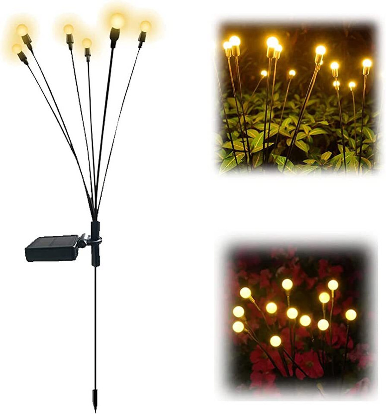 HVG TRADERS Solar Garden Lights Lawn Lamp 6 LED Lamp Beads RGB Light Gar Solar Light Set Solar Light Set(Free Standing Pack of 1)