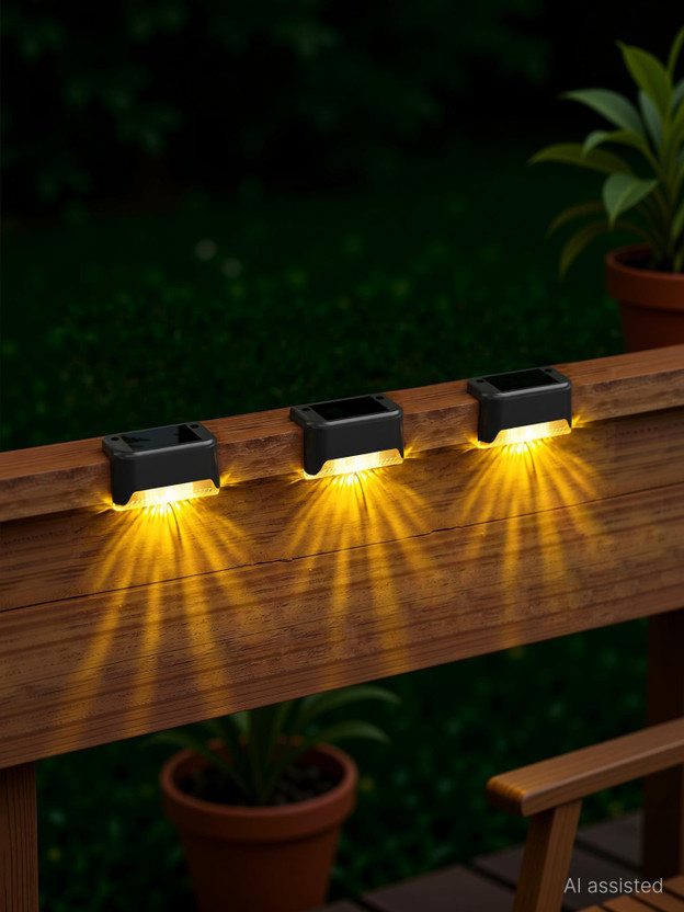 VARNITYA Auto Led Solar Lights Waterproof Solar Light for Home Garden Gate Balcony Stair Solar Light Set(Wall Mounted Pack of 4)