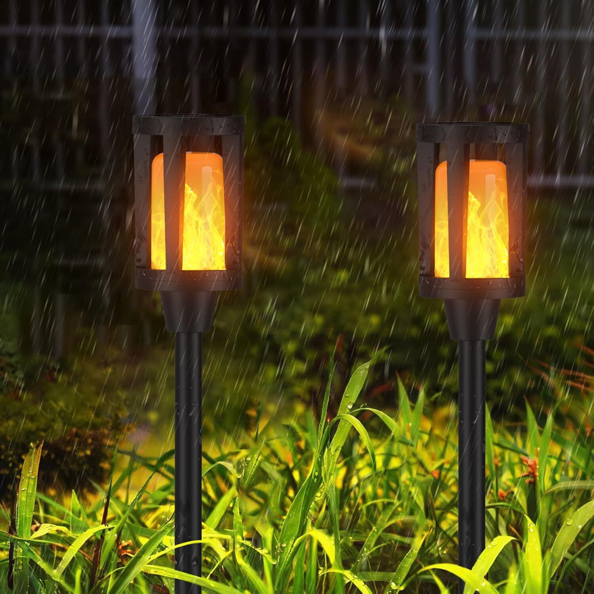 XERGY Solar Pathway Lights,Solar Outdoor Torch Light With Flickering Flame for Garden Solar Light Set(Free Standing Pack of 2)
