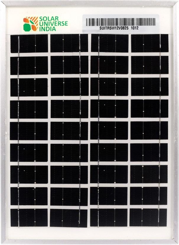 SOLAR UNIVERSE INDIA 5W - 12V Poly - VOC - 22V suitable for 12V Batteries Solar Panel(Pack of 1)